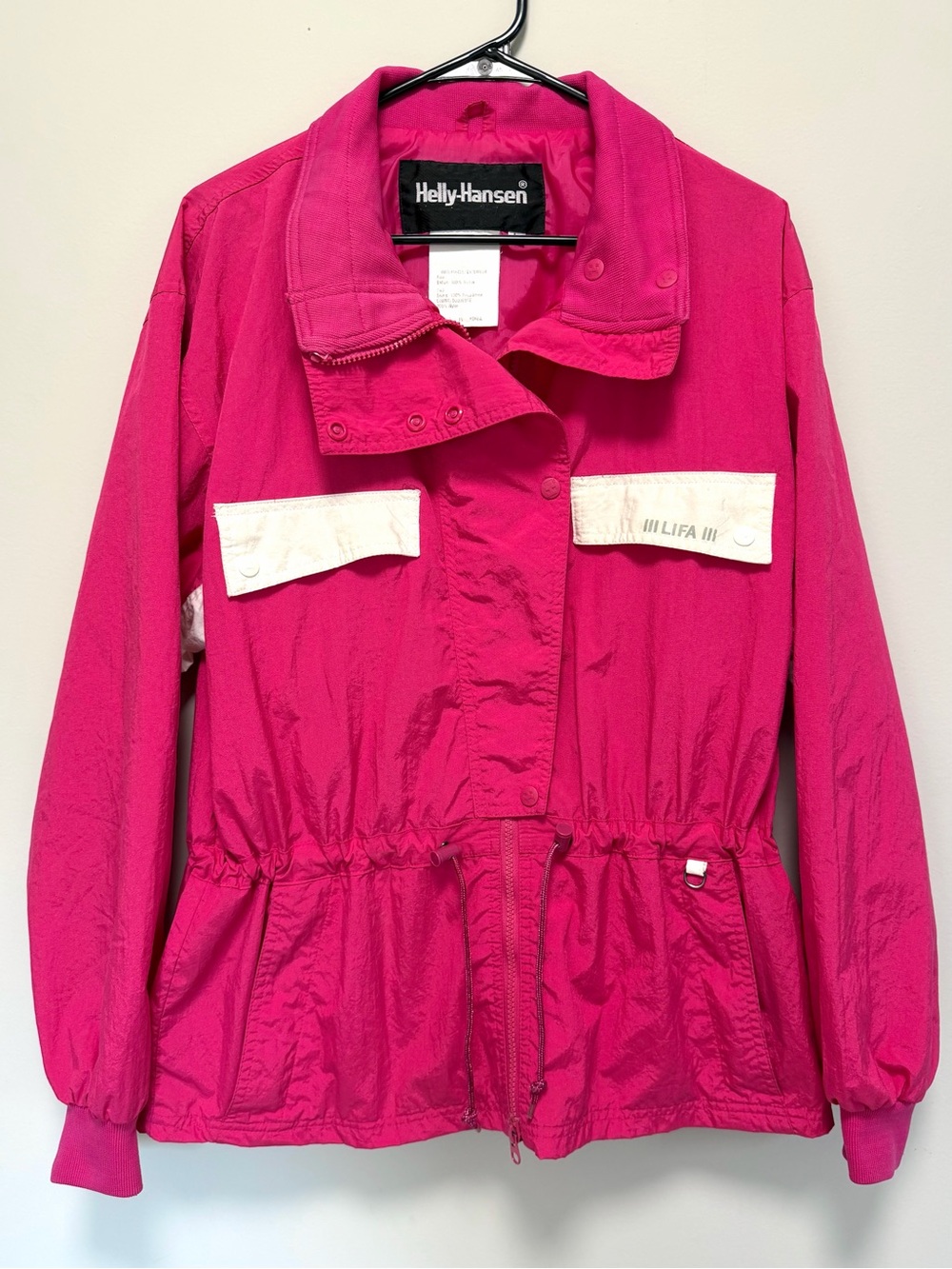 Vintage Helly Hansen Hot Pink LIFA  Windbreaker Jacket Size L Full Zip 4 pockets - Picture 2 of 11